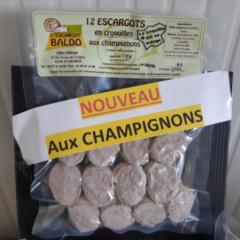 L Escargot Baldo Escagots en croquilles aux champignons